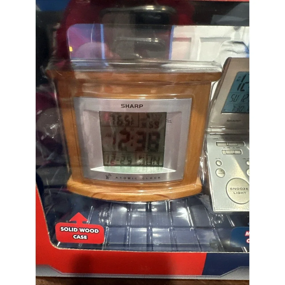 Sharp Tech Atomic LCD Desk Clock & LCD Travel Alarm Clock SPC324SC Brand New NIP